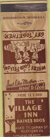 Matchbook Cover - The Village Inn Allentown PA