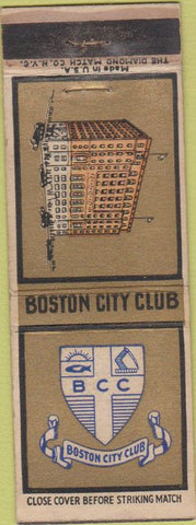 Matchbook Cover - Boston City Club MA