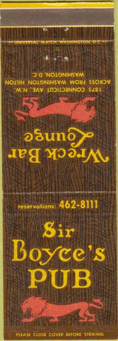 Matchbook Cover - Sir Boyce's Pub Washington DC