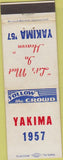 Matchbook Cover - Yakima WA 1957 Meeting