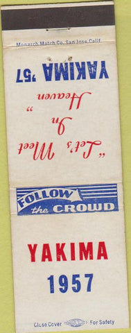 Matchbook Cover - Yakima WA 1957 Meeting