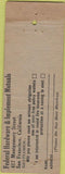 Matchbook Cover - Federal Harware Implement Mutual Insurance WORN