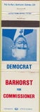 Matchbook Cover - Barhorst Commissioner Democrat Sidney OH