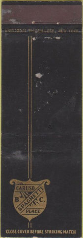Matchbook Cover - Caruso Restaurants New York City WEAR