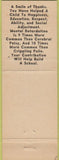 Matchbook Cover - West Suburban Assoc of Retarded Children Lombard IL