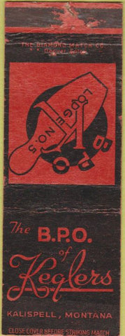 Matchbook Cover - Keglers Bowling Kalispell MT WEAR