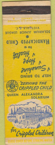 Matchbook Cover - Queen Alexandra Solarium for Crippled Children Victoria BC