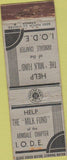 Matchbook Cover - Milk Fund Armdale Chapter Canada WORN