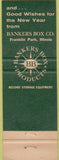 Matchbook Cover - Bankers Box Franklin Park IL Christmas