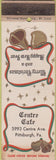 Matchbook Cover - Centre Cafe Pittsburg PA Christmas