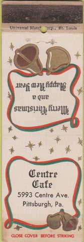 Matchbook Cover - Centre Cafe Pittsburg PA Christmas
