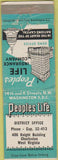Matchbook Cover - Peoples Life Insurance Charleston WV