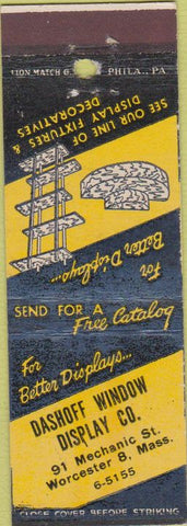 Matchbook Cover - Dashoff Window Display Co Worcester MA