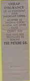 Matchbook Cover - Peters Co Blue Prints Detroit? MI WEAR