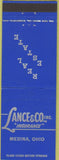 Matchbook Cover - Lance Co Insurance Medina OH Real Estate