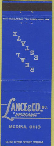 Matchbook Cover - Lance Co Insurance Medina OH Real Estate