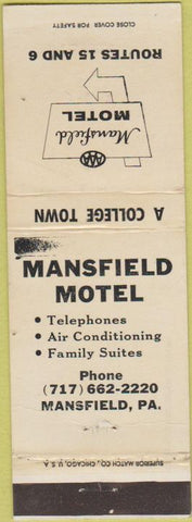 Matchbook Cover - Mansfield Motel Mansfield PA WEAR