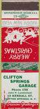Matchbook Cover - Clifton Springs Garage Clifton Springs NY