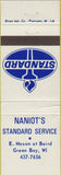 Matchbook Cover - Standard oil gas Naniot's Green Bay WI