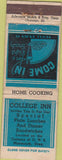 Matchbook Cover - College Inn Monmouth OR Advance