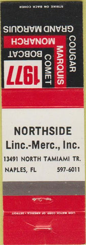 Matchbook Cover - Lincoln Mercury Naples FL Cougar Comet Bobcat