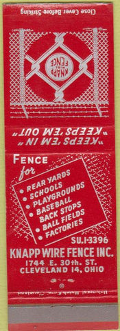 Matchbook Cover - Knapp Wire Fence Inc Cleveland OH