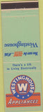 Matchbook Cover - Westinghouse Appliances
