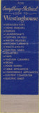 Matchbook Cover - Westinghouse Appliances