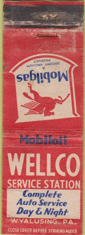 Matchbook Cover - Mobil Oil Gas Wyalusing Wysox PA WORN