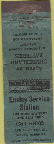 Matchbook Cover - Cumberland Batteries Ensley oil gas AL WORN