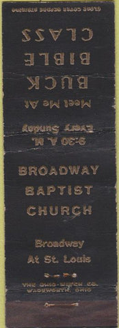 Matchbook Cover - Broadway Baptist Church  Bible Class WEAR