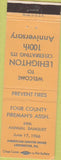 Matchbook Cover - Four County Fireman's Association Lehighton PA
