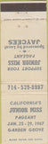 Matchbook Cover - California Junior Miss Beauty Pageant Garden Grove CA 1967