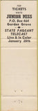 Matchbook Cover - California Junior Miss Beauty Pageant Garden Grove CA 1967