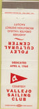 Matchbook Cover - Vallejo sailing Club CA