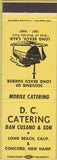 Matchbook Cover - DC Catering Concord NH Long Beach CA