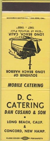 Matchbook Cover - DC Catering Concord NH Long Beach CA