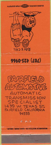 Matchbook Cover - Fairfield Automotive Transmissions Fairfield CA