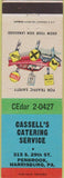 Matchbook Cover - Cassell's Catering Harrisburg PA