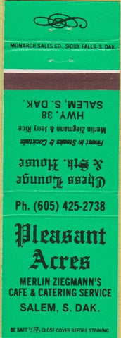 Matchbook Cover - Pleasant Acres Salem SD