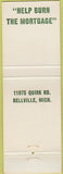 Matchbook Cover - Girlstown 1973 Bellville MI Burn the Mortgage