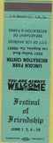 Matchbook Cover - Festival of Friendship Los Angeles CA 1973