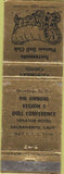 Matchbook Cover - Sacramento Pioneer Doll Club CA 1970
