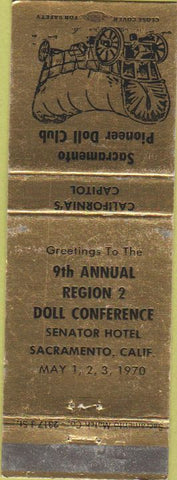 Matchbook Cover - Sacramento Pioneer Doll Club CA 1970