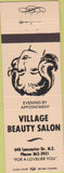 Matchbook Cover - Village Beauty Salon  girlie NO TOWN