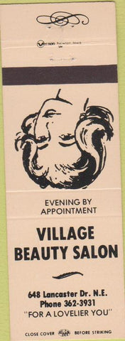 Matchbook Cover - Village Beauty Salon  girlie NO TOWN