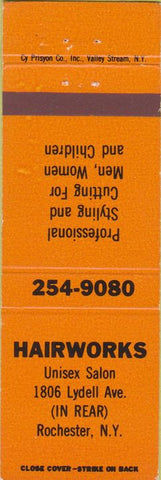Matchbook Cover - Hairworks Rochester NY Salon