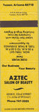 Matchbook Cover - Aztec Salon of Beauty Tucson AZ yellow