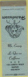 Matchbook Cover - Le Que ue Coiffures salon Naples Island Long Beach CA blue
