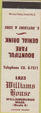 Matchbook Cover - Williams House Williamsburgh MA